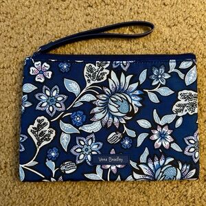 Vera Bradley Navy and White Floral Wristlet